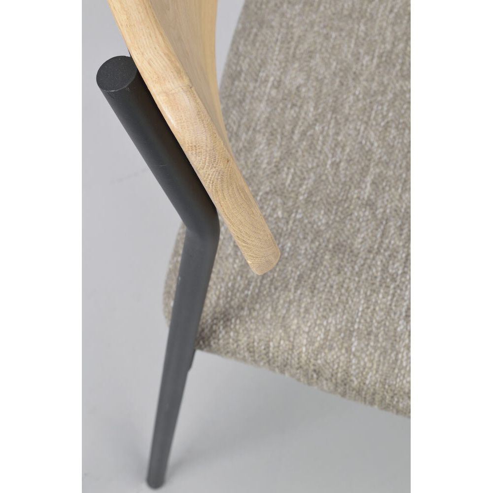 MAYMONT Esszimmerstuhl Eiche/dunkelbeige/schwarz 50x53x83cm - ZEN ZONE