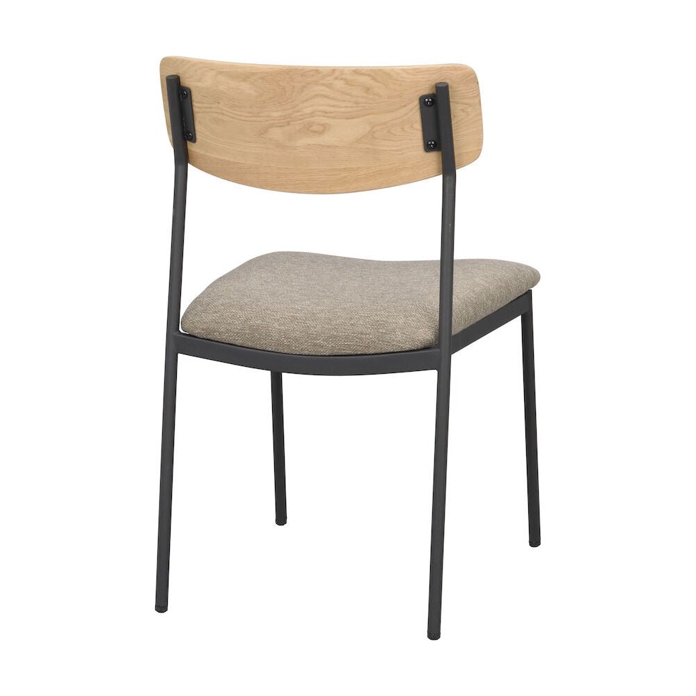 MAYMONT Esszimmerstuhl Eiche/dunkelbeige/schwarz 50x53x83cm - ZEN ZONE