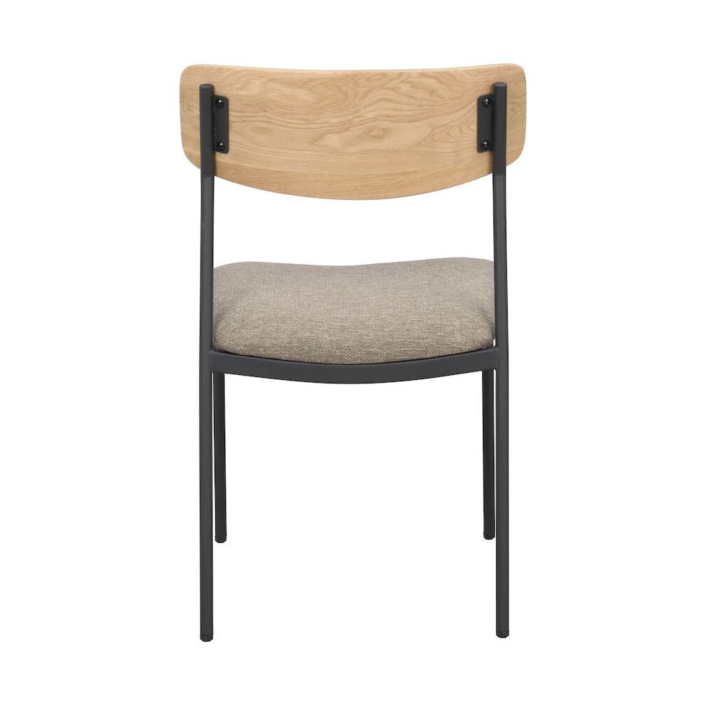 MAYMONT Esszimmerstuhl Eiche/dunkelbeige/schwarz 50x53x83cm - ZEN ZONE