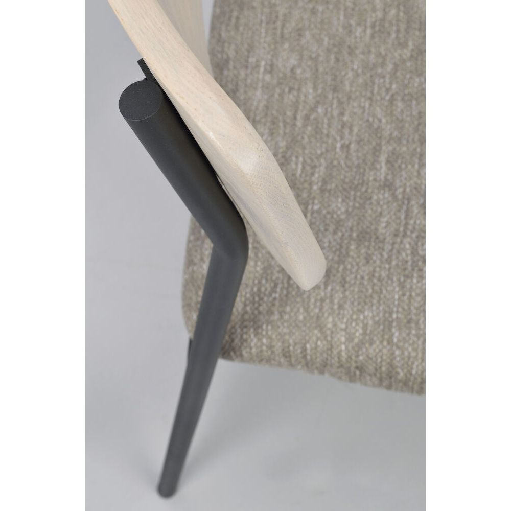 MAYMONT Esszimmerstuhl Weiß pigmentiert/dunkelbeige/schwarz 50x53x83cm - ZEN ZONE