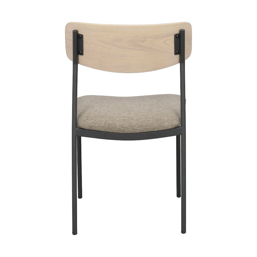 MAYMONT Esszimmerstuhl Weiß pigmentiert/dunkelbeige/schwarz 50x53x83cm - ZEN ZONE