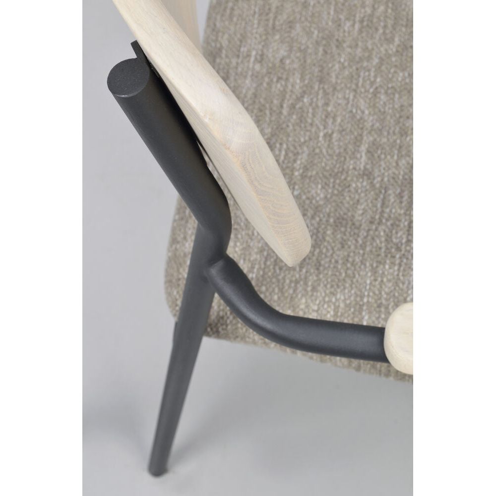 MAYMONT Esszimmerstuhl Weiß pigmentiert/dunkelbeige/schwarz 59x53x83cm - ZEN ZONE