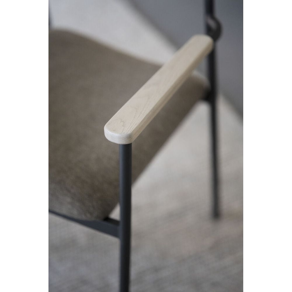 MAYMONT Esszimmerstuhl Weiß pigmentiert/dunkelbeige/schwarz 59x53x83cm - ZEN ZONE