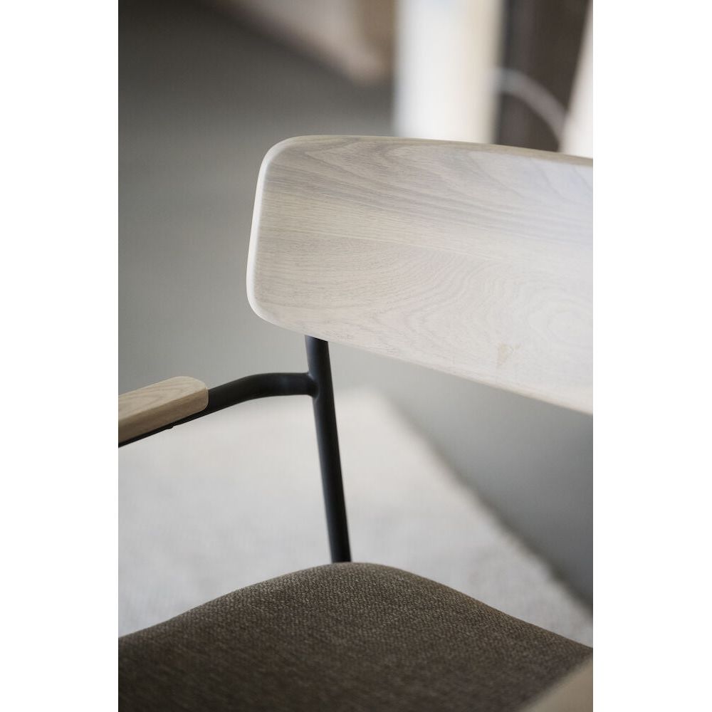 MAYMONT Esszimmerstuhl Weiß pigmentiert/dunkelbeige/schwarz 59x53x83cm - ZEN ZONE