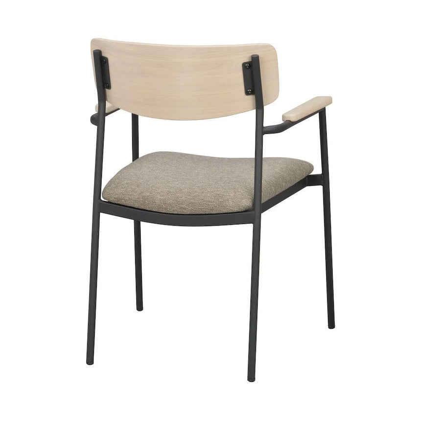 MAYMONT Esszimmerstuhl Weiß pigmentiert/dunkelbeige/schwarz 59x53x83cm - ZEN ZONE