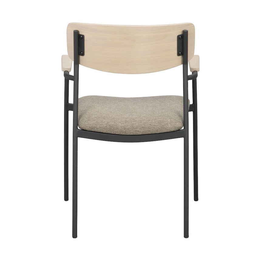 MAYMONT Esszimmerstuhl Weiß pigmentiert/dunkelbeige/schwarz 59x53x83cm - ZEN ZONE