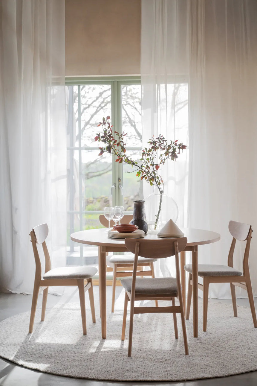 FAIRMOUNT Esstisch Beige/Weiß pigmentiert 120x120x75cm - ZEN ZONE Furniture