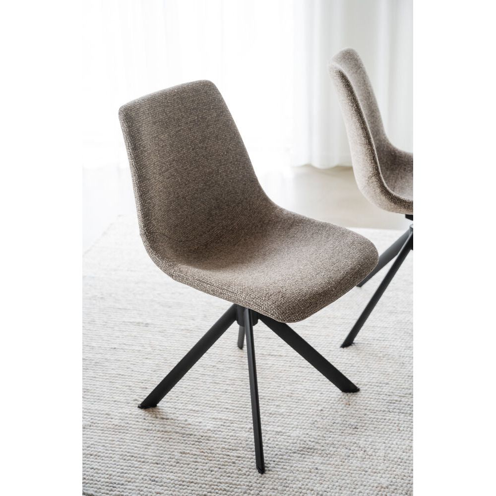 DUNMORE Essstuhl Dunkelbeige/schwarz 46x60x82cm - ZEN ZONE Furniture