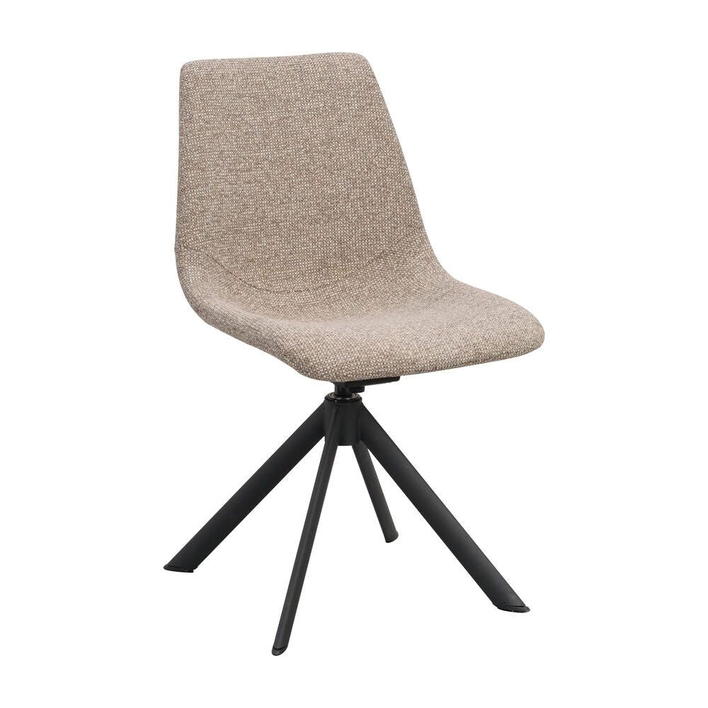 DUNMORE Essstuhl Dunkelbeige/schwarz 46x60x82cm - ZEN ZONE Furniture