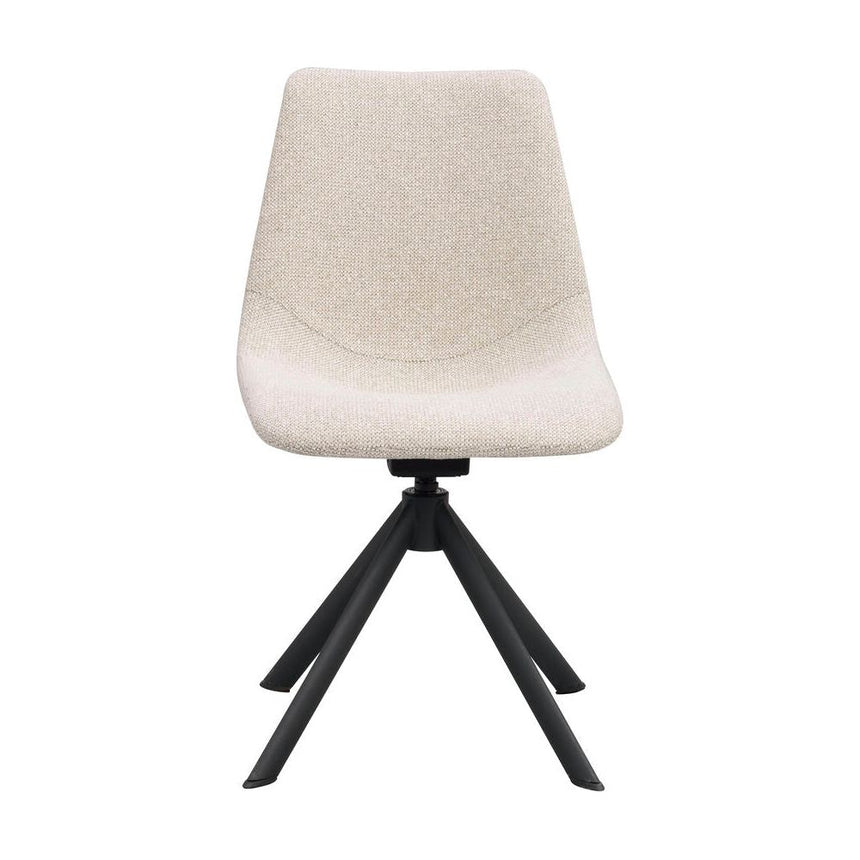 DUNMORE Essstuhl Hellbeige/Schwarz 46x60x82cm - ZEN ZONE Furniture