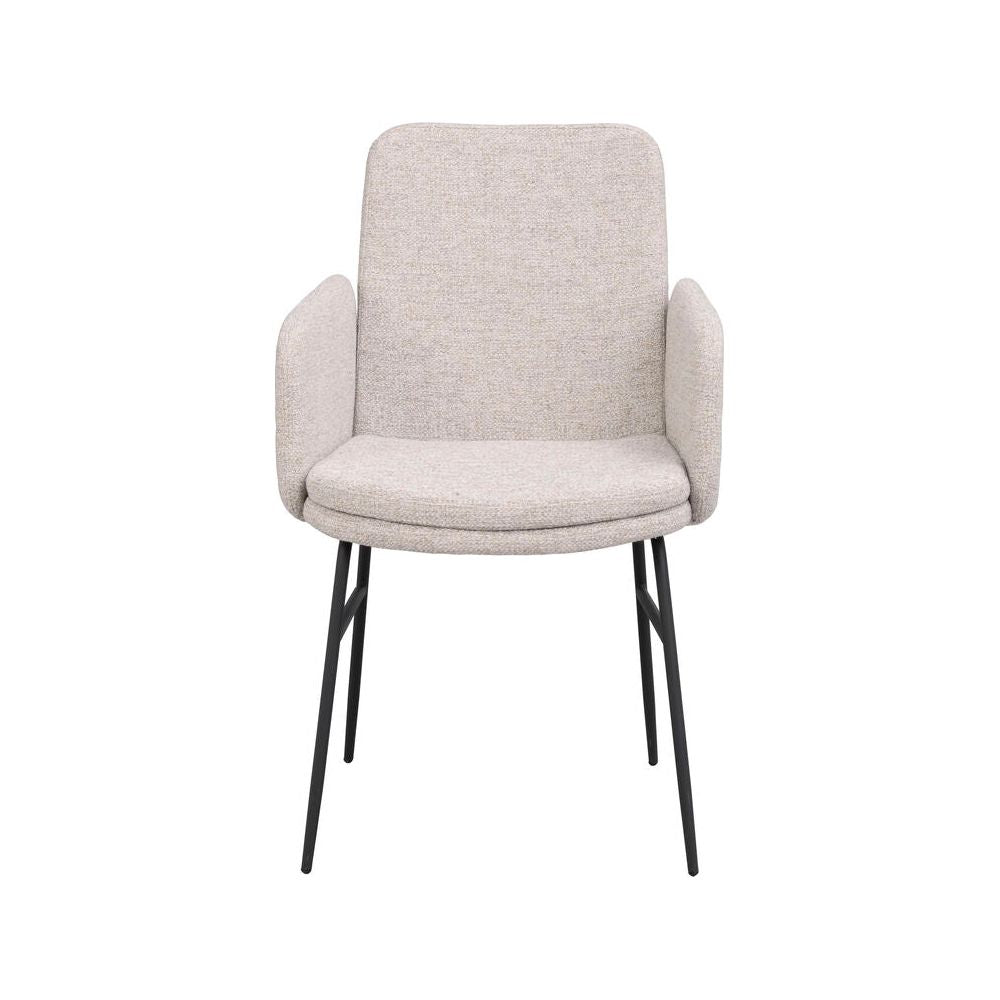 CONKLIN Essstuhl Hellbeige/Schwarz 54x61x87cm - ZEN ZONE Furniture