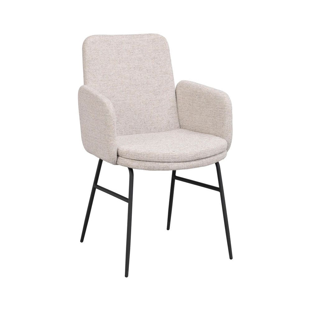 CONKLIN Essstuhl Hellbeige/Schwarz 54x61x87cm - ZEN ZONE Furniture