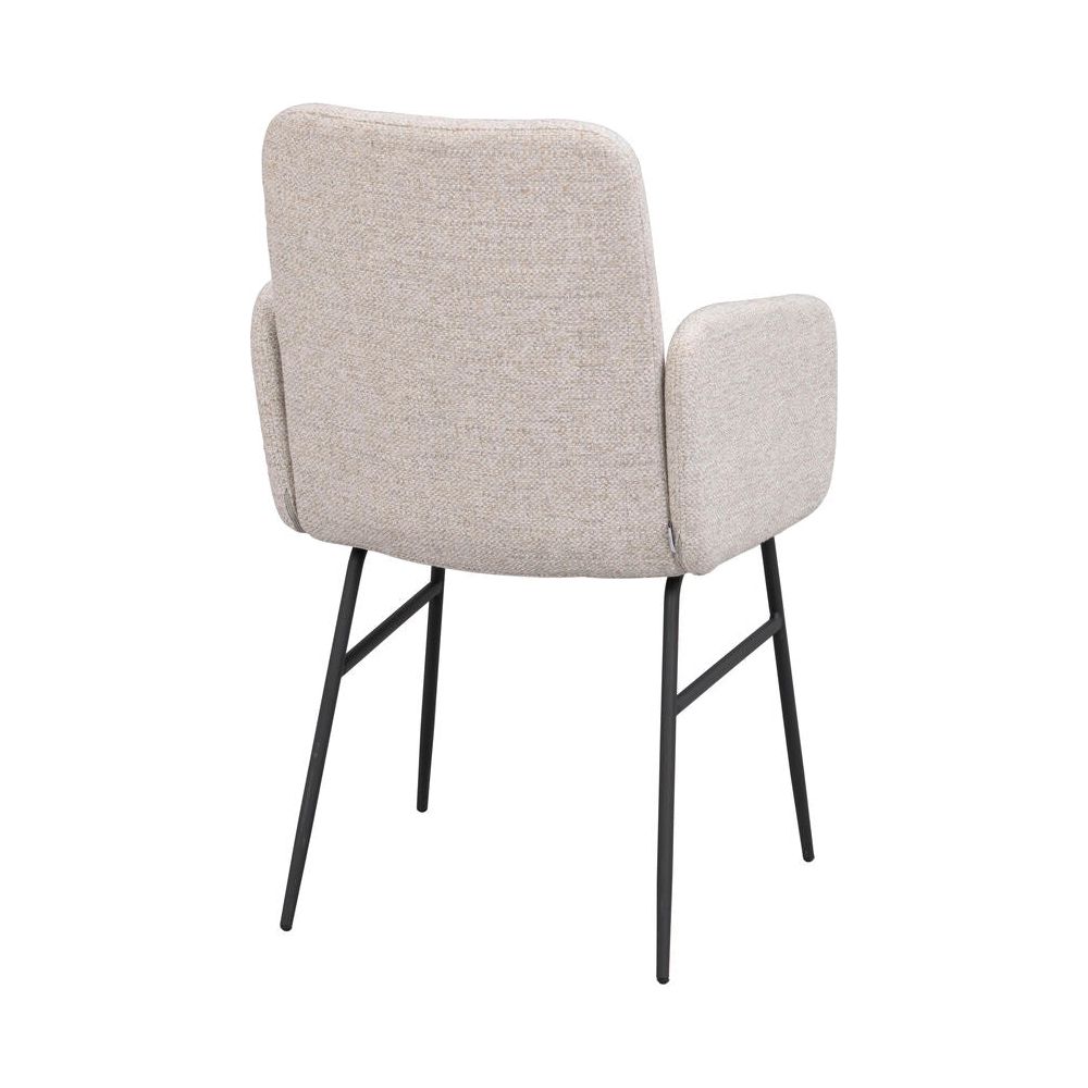 CONKLIN Essstuhl Hellbeige/Schwarz 54x61x87cm - ZEN ZONE Furniture