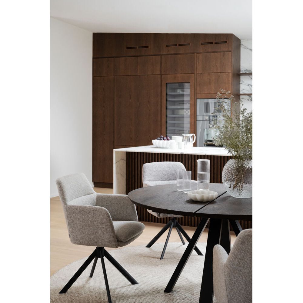 GLADSTONE Essstuhl Hellbeige/Schwarz 56x61x84cm - ZEN ZONE Furniture