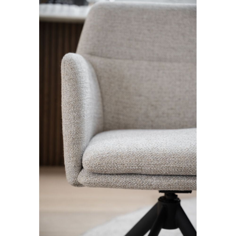 GLADSTONE Essstuhl Hellbeige/Schwarz 56x61x84cm - ZEN ZONE Furniture