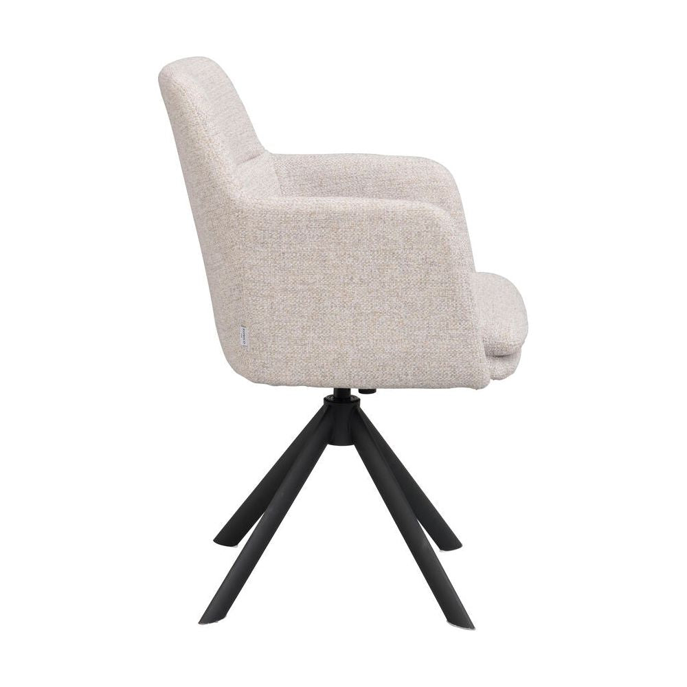 GLADSTONE Essstuhl Hellbeige/Schwarz 56x61x84cm - ZEN ZONE Furniture