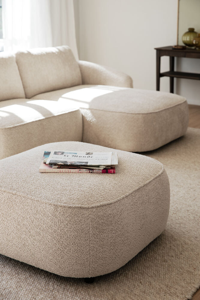 NORRIS Pouf Anna #2 hellbeige 89x89x43cm - ZEN ZONE Furniture