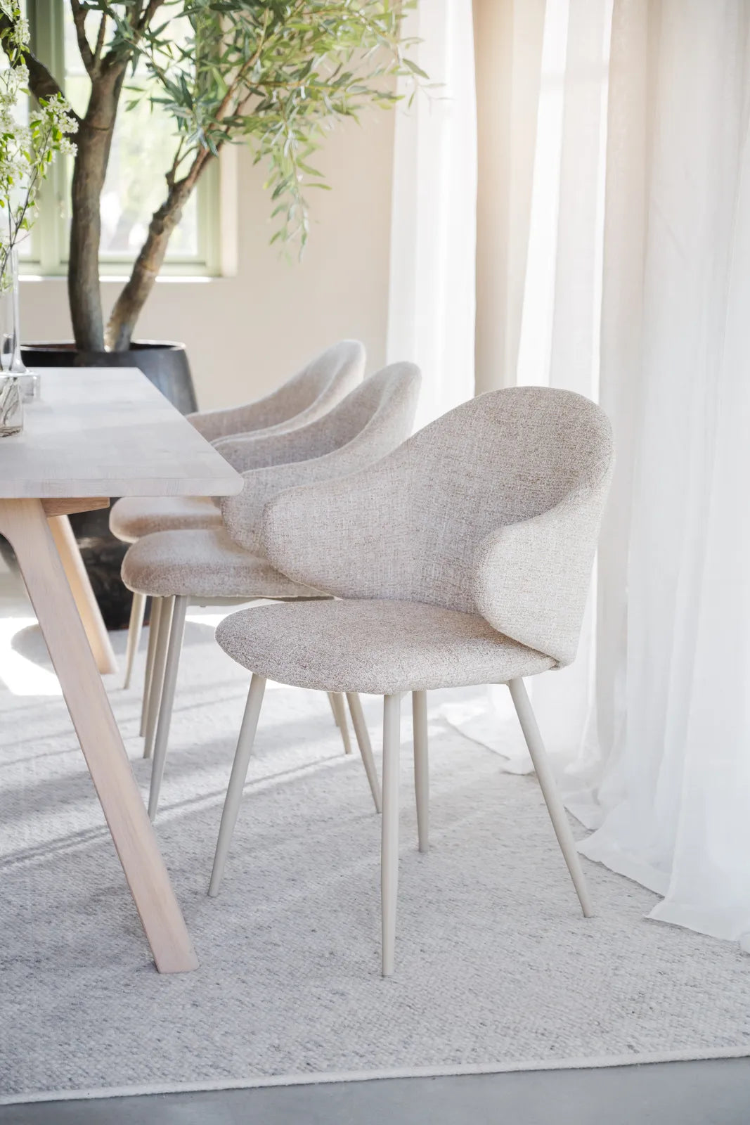 DRAKE Essstuhl Beige 60x58x83cm - ZEN ZONE Furniture