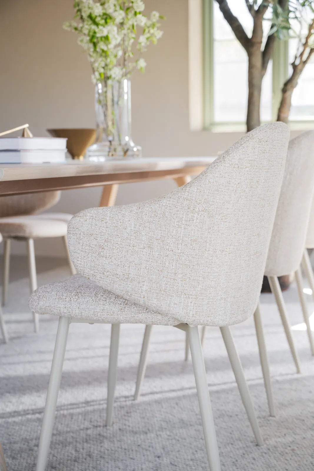 DRAKE Essstuhl Beige 60x58x83cm - ZEN ZONE Furniture