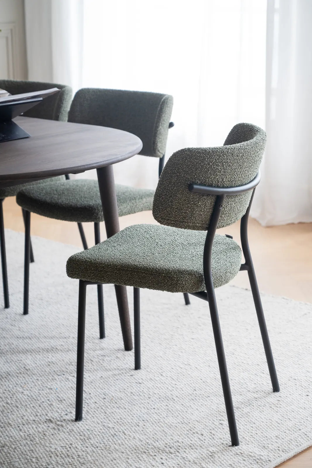 HERBSTER Essstuhl Grün/Schwarz 56x50x82cm - ZEN ZONE Furniture