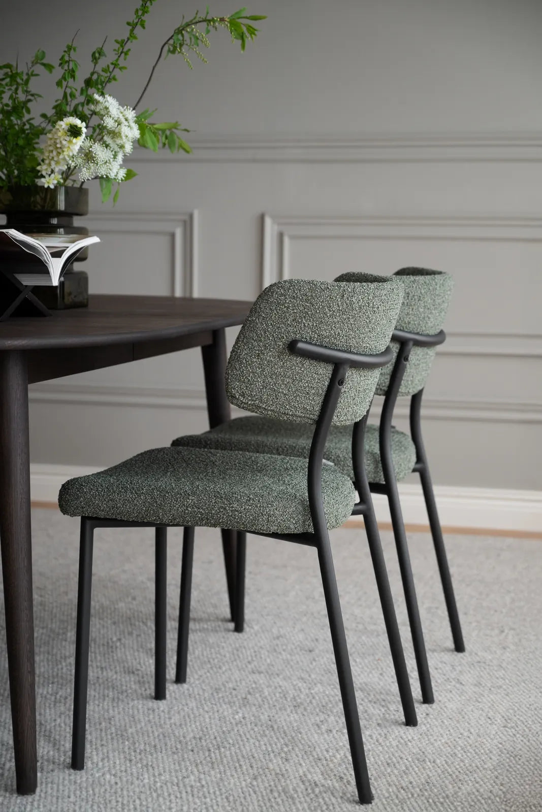 HERBSTER Essstuhl Grün/Schwarz 56x50x82cm - ZEN ZONE Furniture