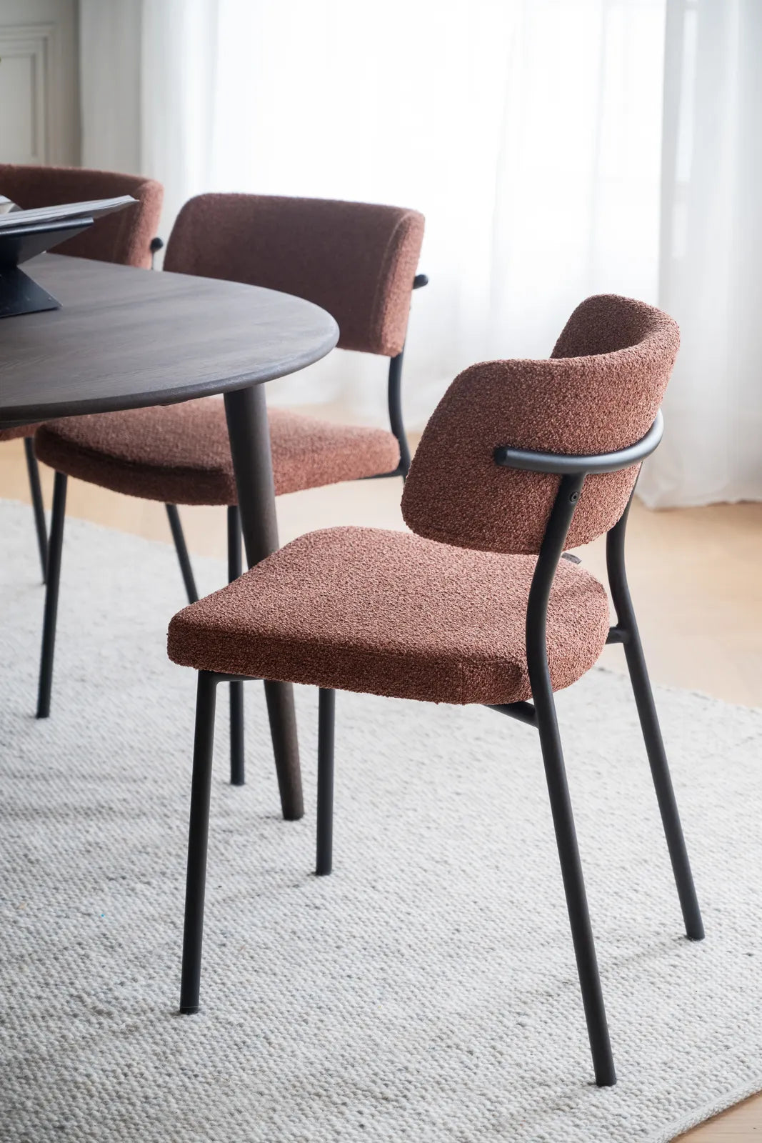 HERBSTER Essstuhl Rot/Schwarz 56x50x82cm - ZEN ZONE Furniture