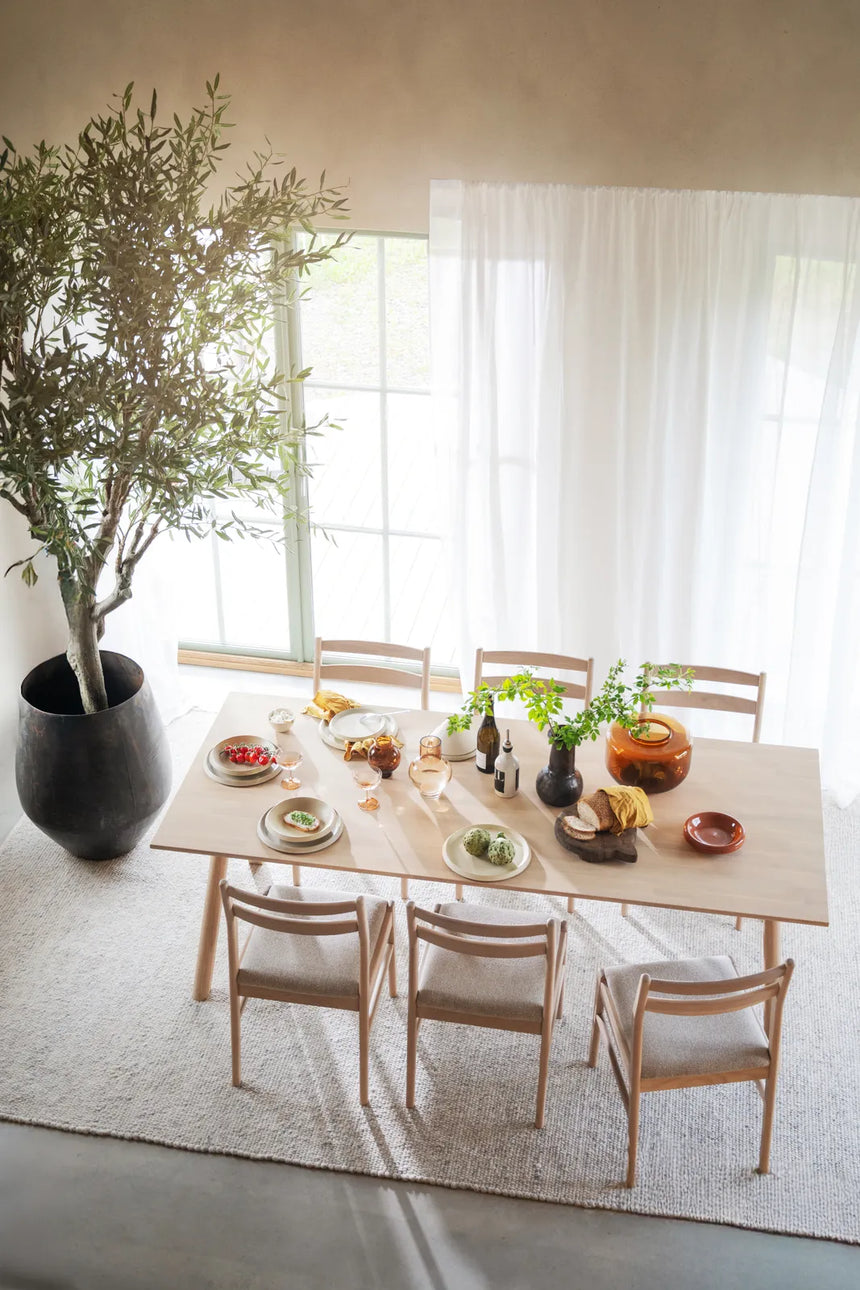 CLAPPERTON Esstisch massive Eiche Weiß pigmentiert 220x95x74cm - ZEN ZONE Furniture