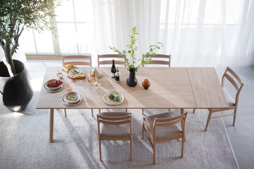 CLAPPERTON Esstisch massive Eiche Weiß pigmentiert 220x95x74cm - ZEN ZONE Furniture