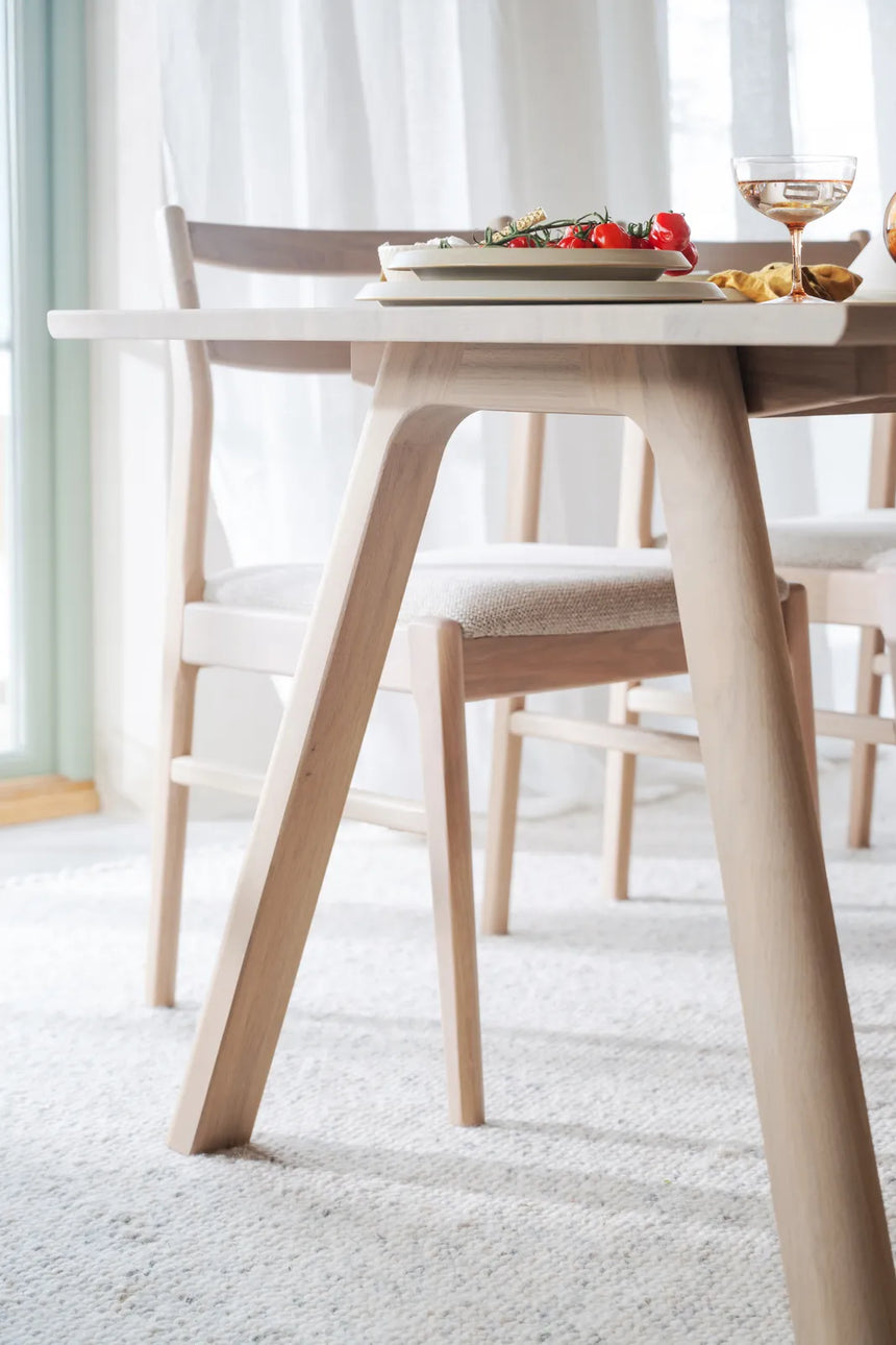 CLAPPERTON Esstisch massive Eiche Weiß pigmentiert 220x95x74cm - ZEN ZONE Furniture
