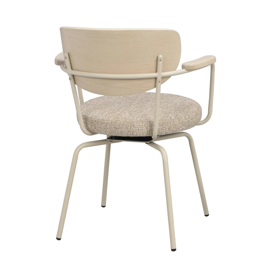 MERRICK Essstuhl Dunkelbeige/Weiß pigmentiert/Beige 60x62x81cm - ZEN ZONE Furniture