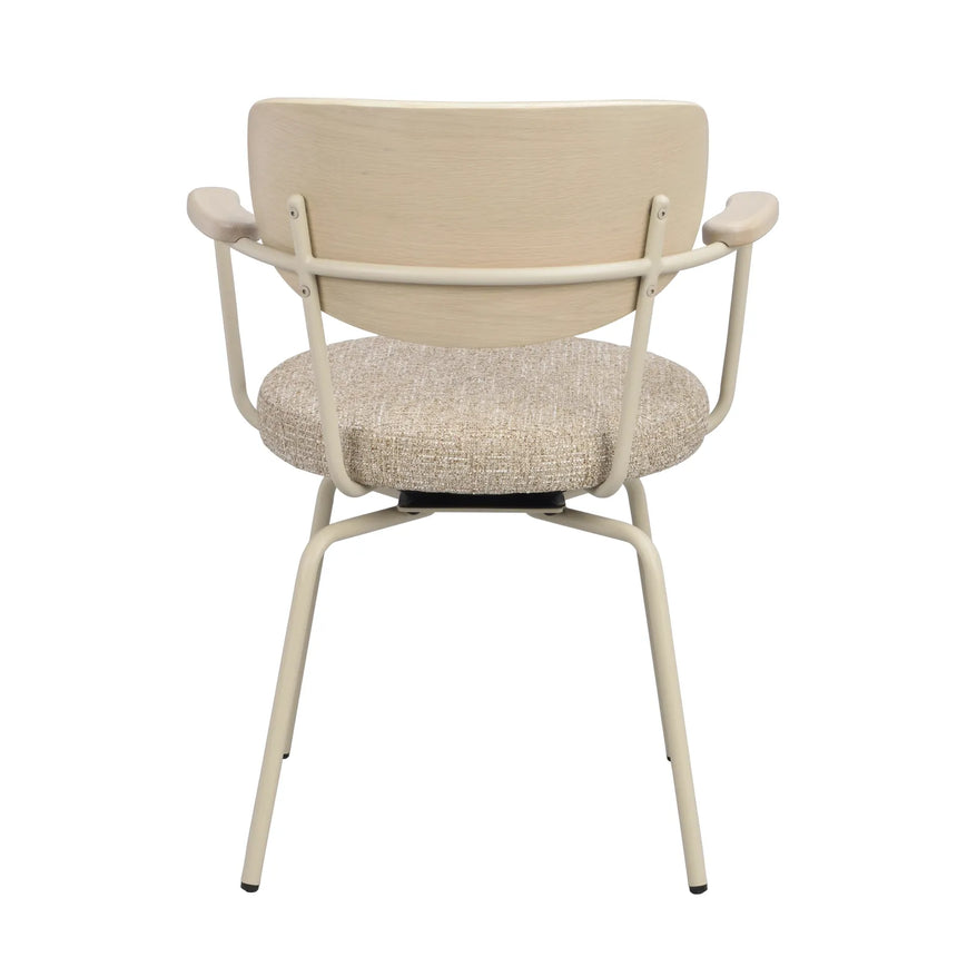 MERRICK Essstuhl Dunkelbeige/Weiß pigmentiert/Beige 60x62x81cm - ZEN ZONE Furniture