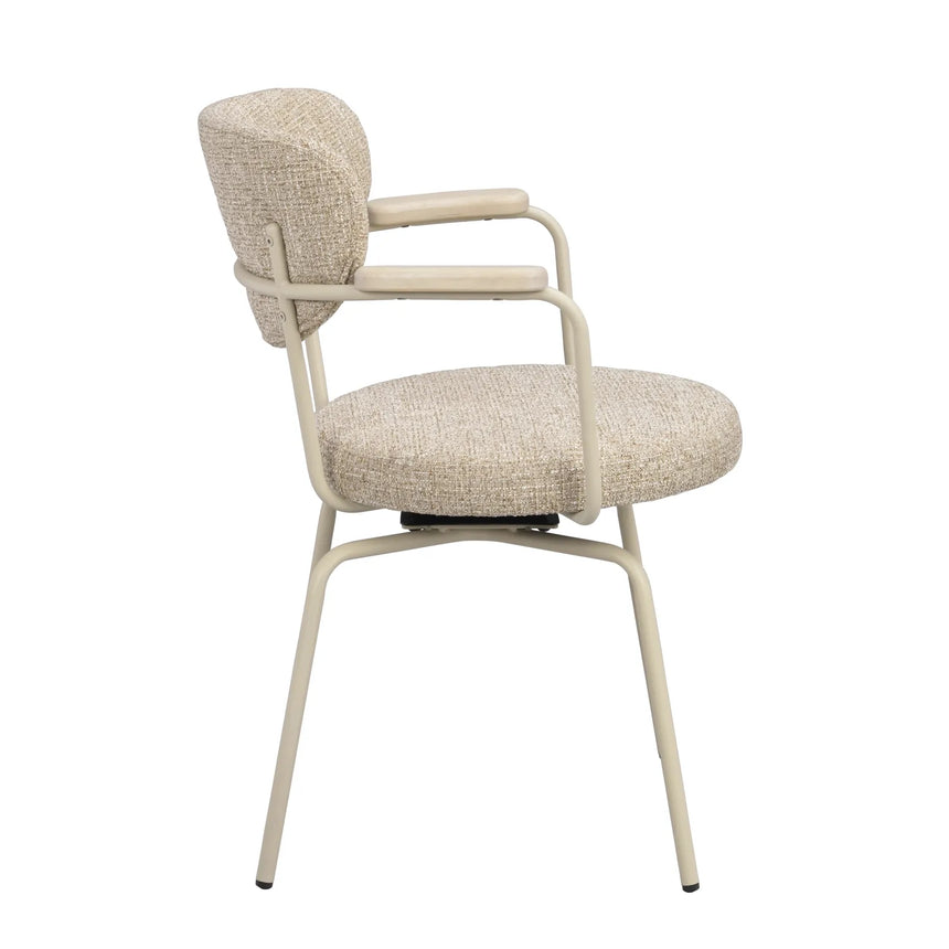 MERRICK Essstuhl Dunkelbeige/Beige 60x62x81cm - ZEN ZONE Furniture