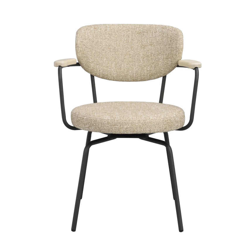 MERRICK Essstuhl Dunkelbeige/schwarz 60x62x81cm - ZEN ZONE Furniture