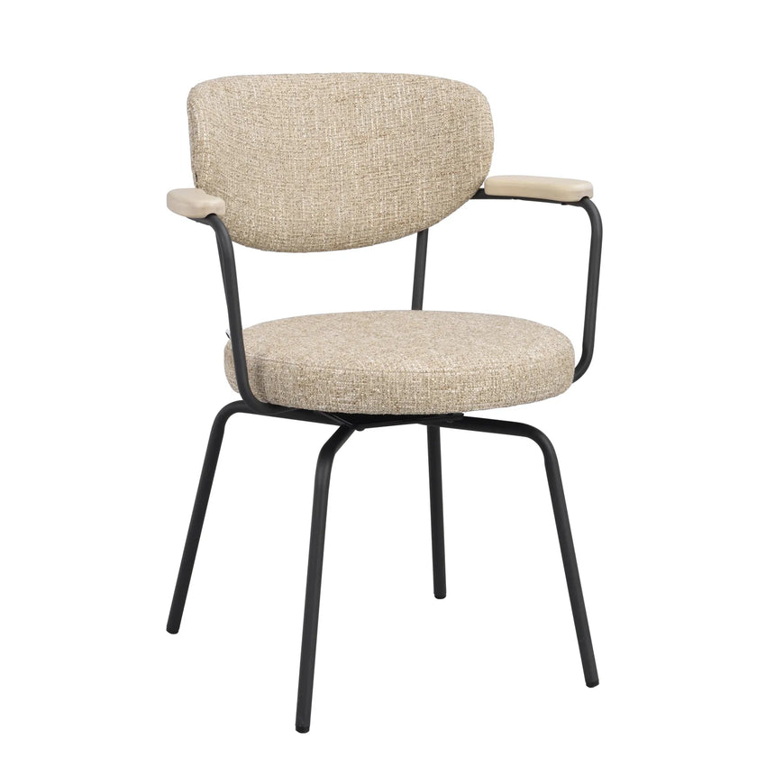 MERRICK Essstuhl Dunkelbeige/schwarz 60x62x81cm - ZEN ZONE Furniture