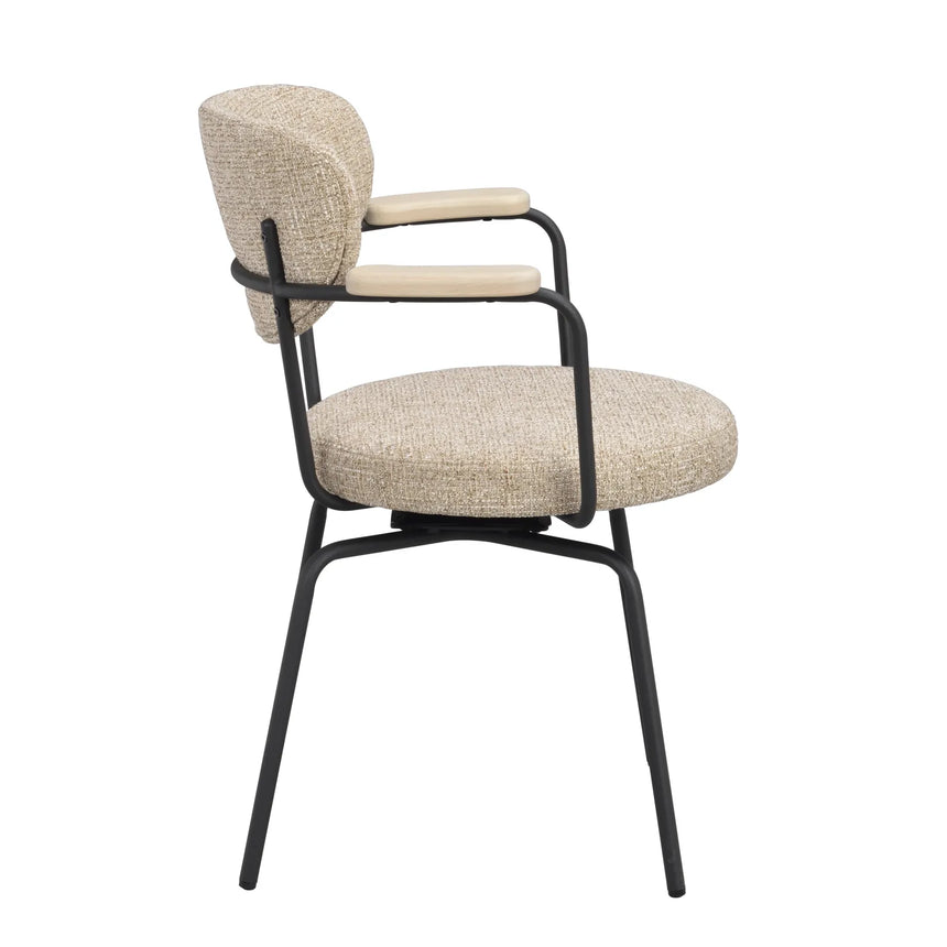 MERRICK Essstuhl Dunkelbeige/schwarz 60x62x81cm - ZEN ZONE Furniture