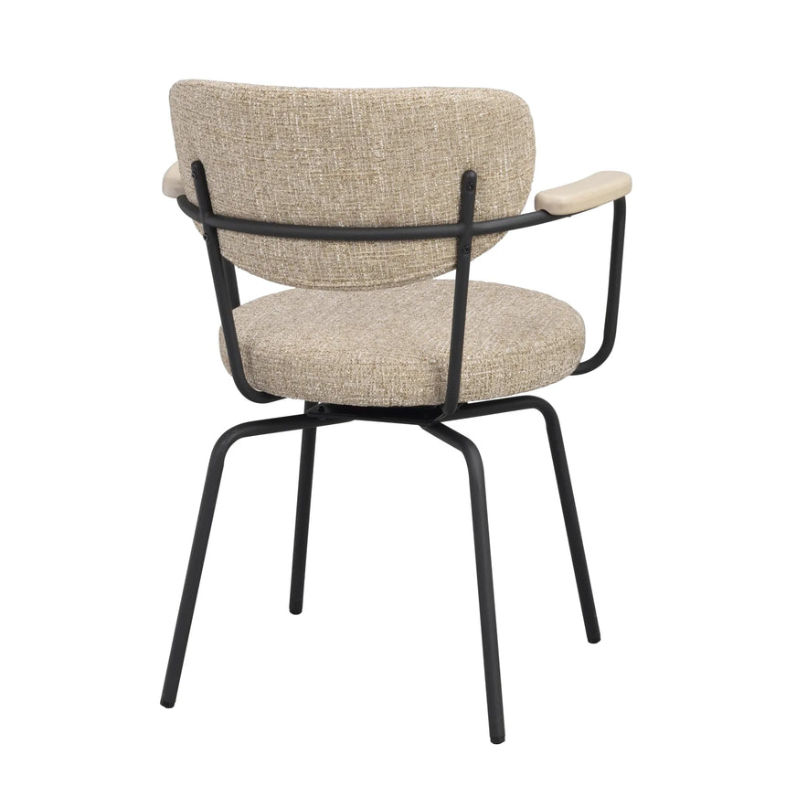 MERRICK Essstuhl Dunkelbeige/schwarz 60x62x81cm - ZEN ZONE Furniture