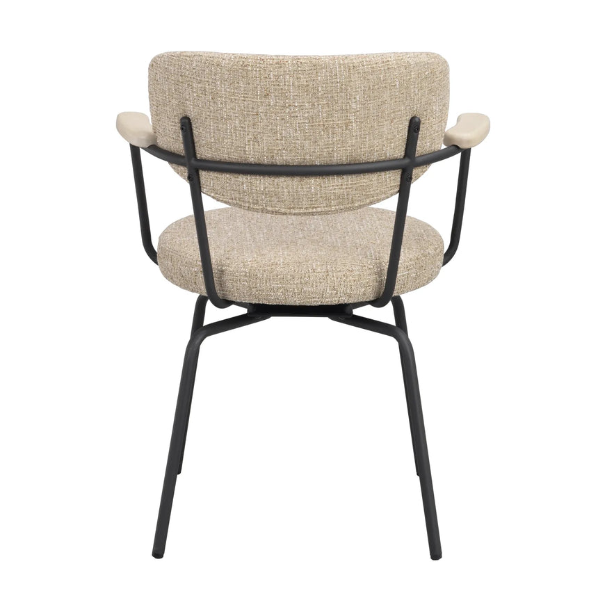 MERRICK Essstuhl Dunkelbeige/schwarz 60x62x81cm - ZEN ZONE Furniture