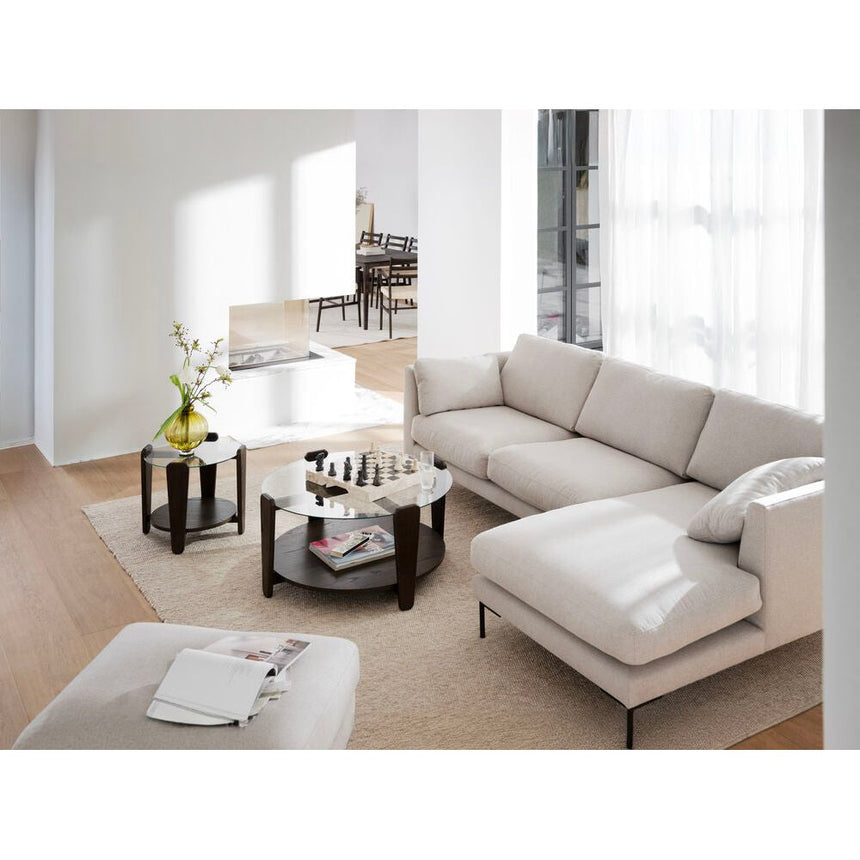CORWIN 3-Sitzer-Sofa Chaise Longue Rechts Hellbeige/Schwarz 270x160x83cm - ZEN ZONE Furniture