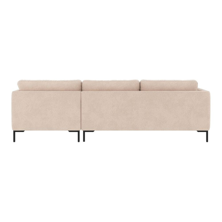 CORWIN 3-Sitzer-Sofa Chaise Longue Rechts Hellbeige/Schwarz 270x160x83cm - ZEN ZONE Furniture