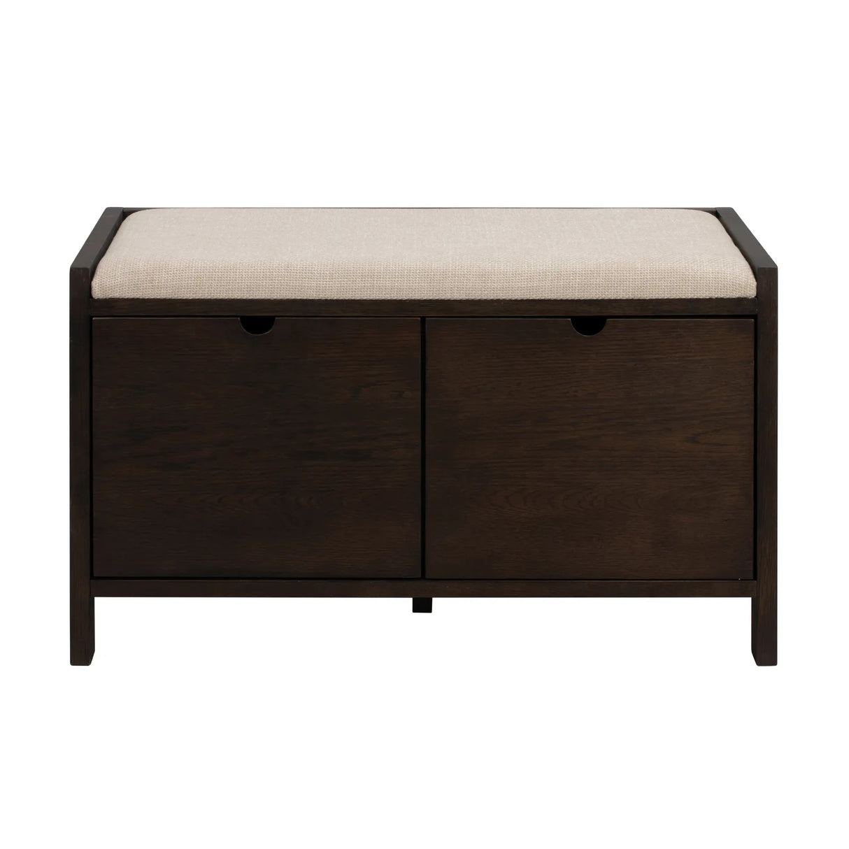 HILLMOND Flurbank aus Eiche und Stoff, in Braun/Beige, 80x41x47 cm - ZEN ZONE Furniture