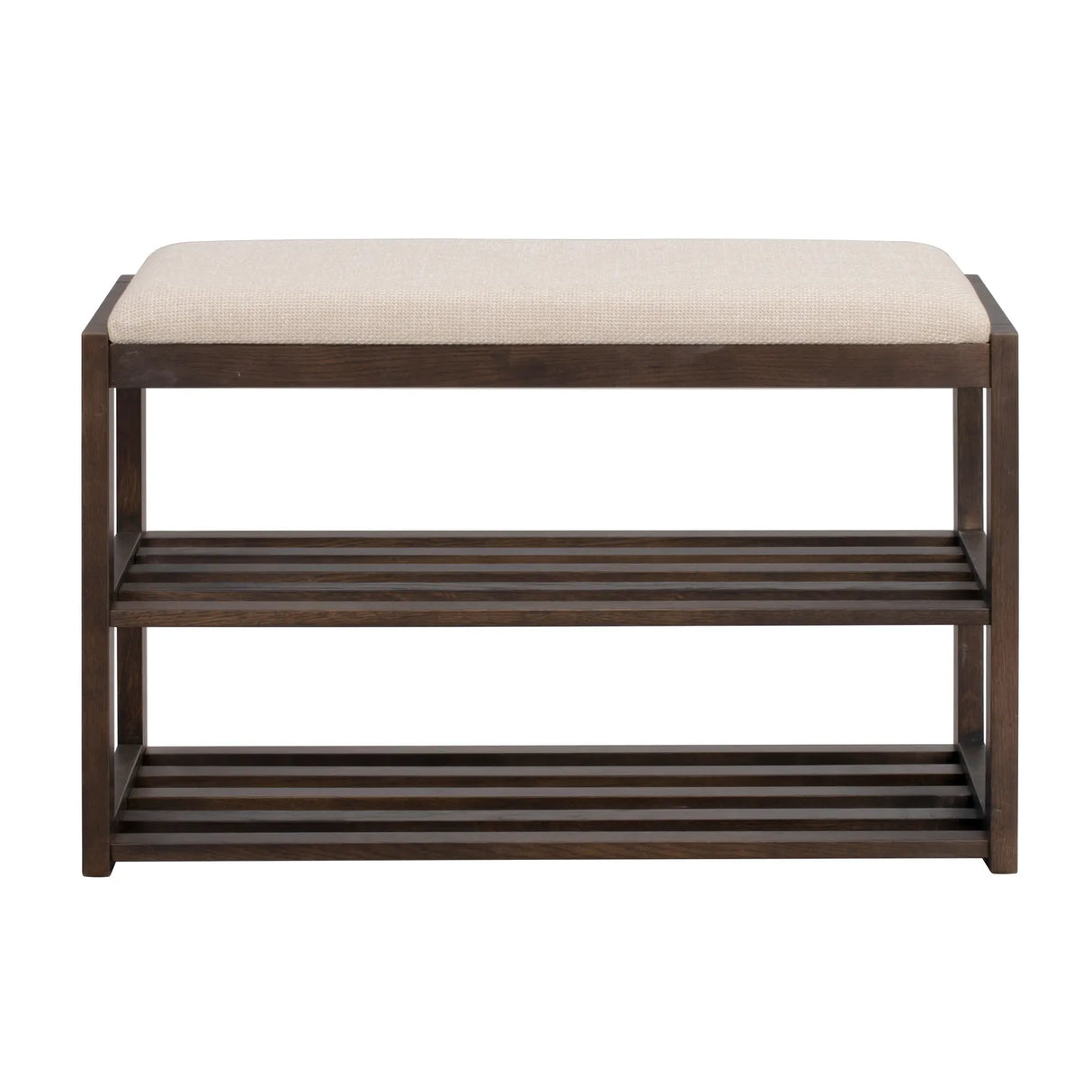 CONFETTI Flurbänke aus Eiche, Stoff in Braun/Beige, 80x30x52 cm - ZEN ZONE Furniture