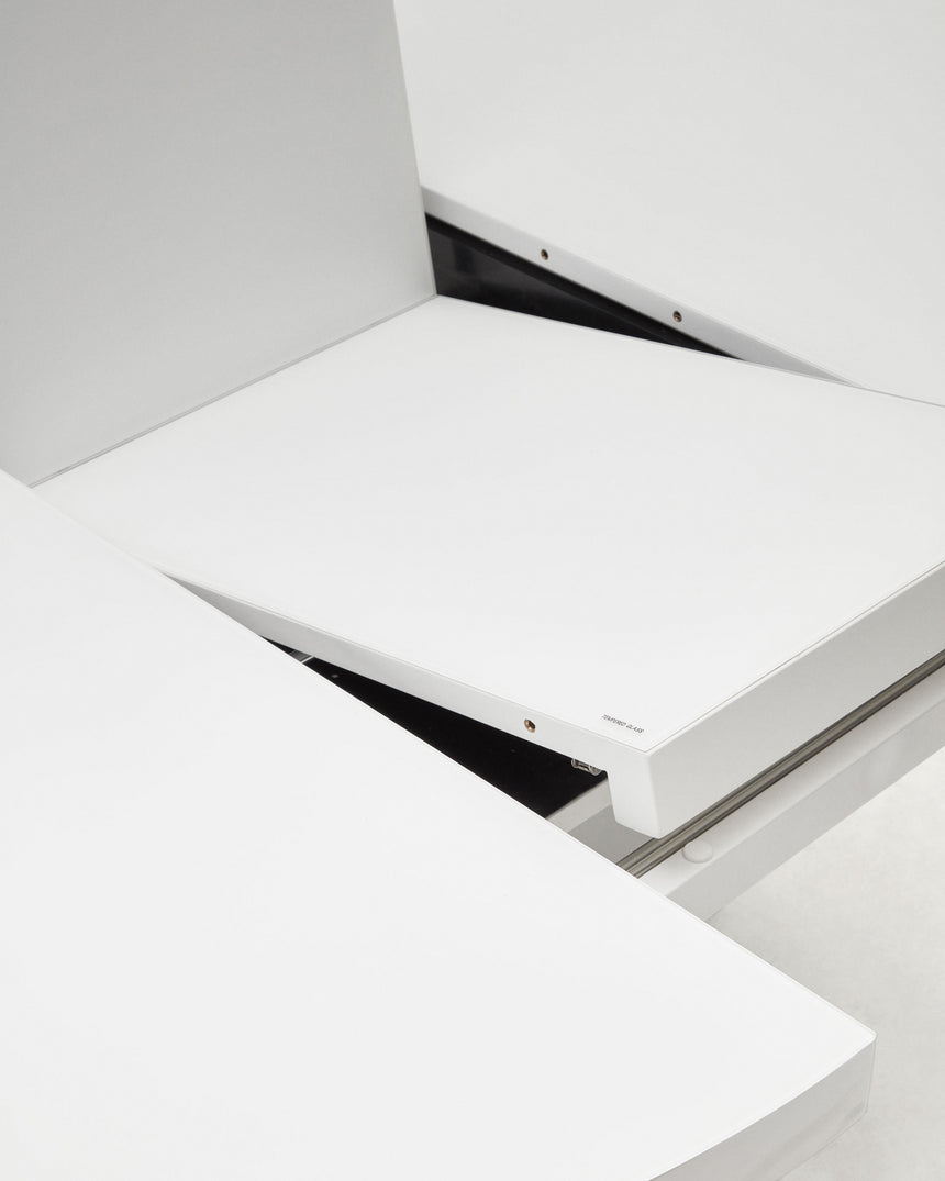Vashti Ausziehtisch Weiss Ø 120 x 120 oder 160 cm - ZEN ZONE Furniture