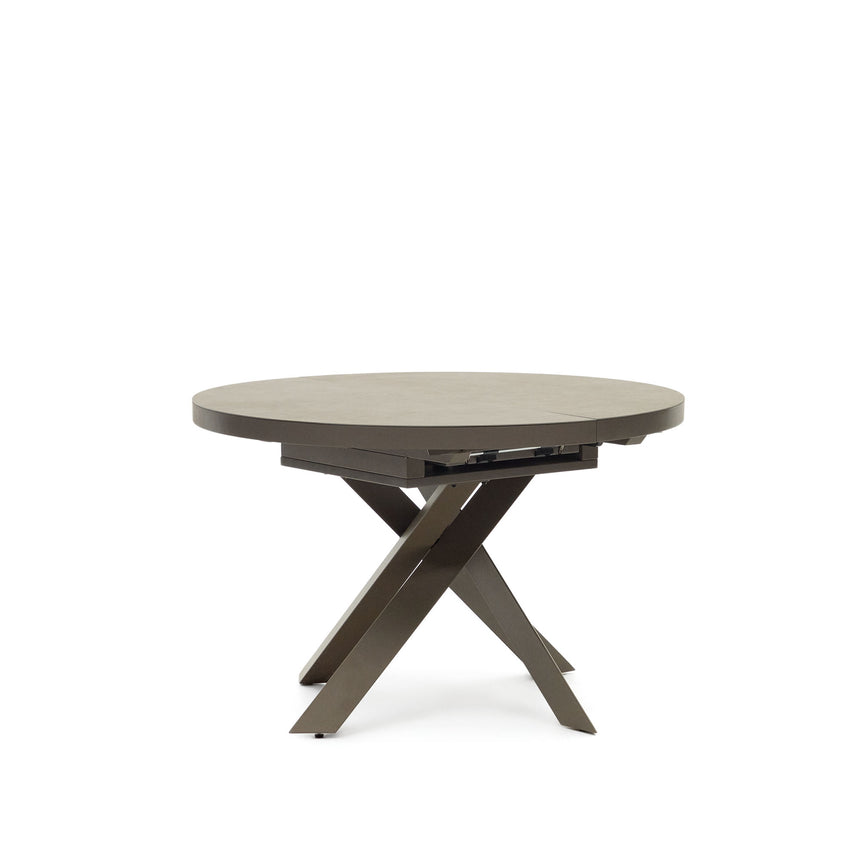 Vashti Ausziehtisch Braun Ø 120 x 120 oder 160 cm - ZEN ZONE Furniture