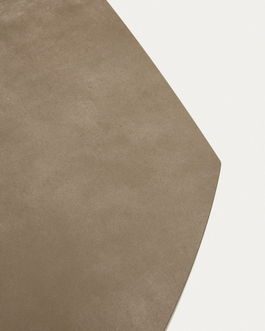 Yodalia Ausziehtisch mit Feinsteinzeugplatte und Stahlbeine braun 130(190)x100 cm - ZEN ZONE Furniture