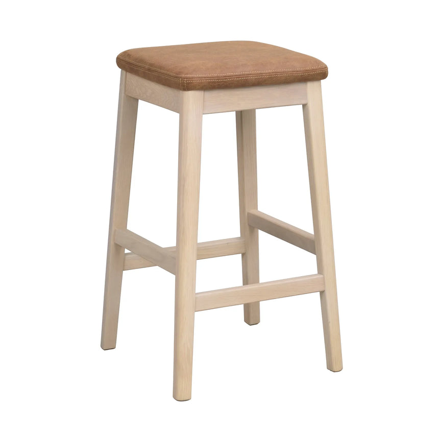 LIVERMORE Hocker aus Eiche Braun/weiß pigmentiert 40x40x68cm - ZEN ZONE Furniture