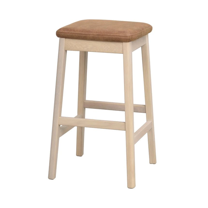 LIVERMORE Hocker aus Eiche Braun/weiß pigmentiert 40x40x68cm - ZEN ZONE Furniture