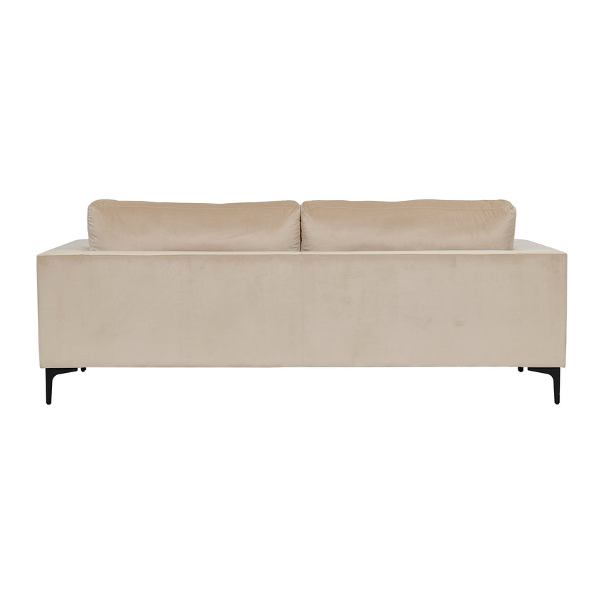 Bolero Sofa - 3-Sitzer - Beige Samt - Schwarze Beine - ZEN ZONE Furniture