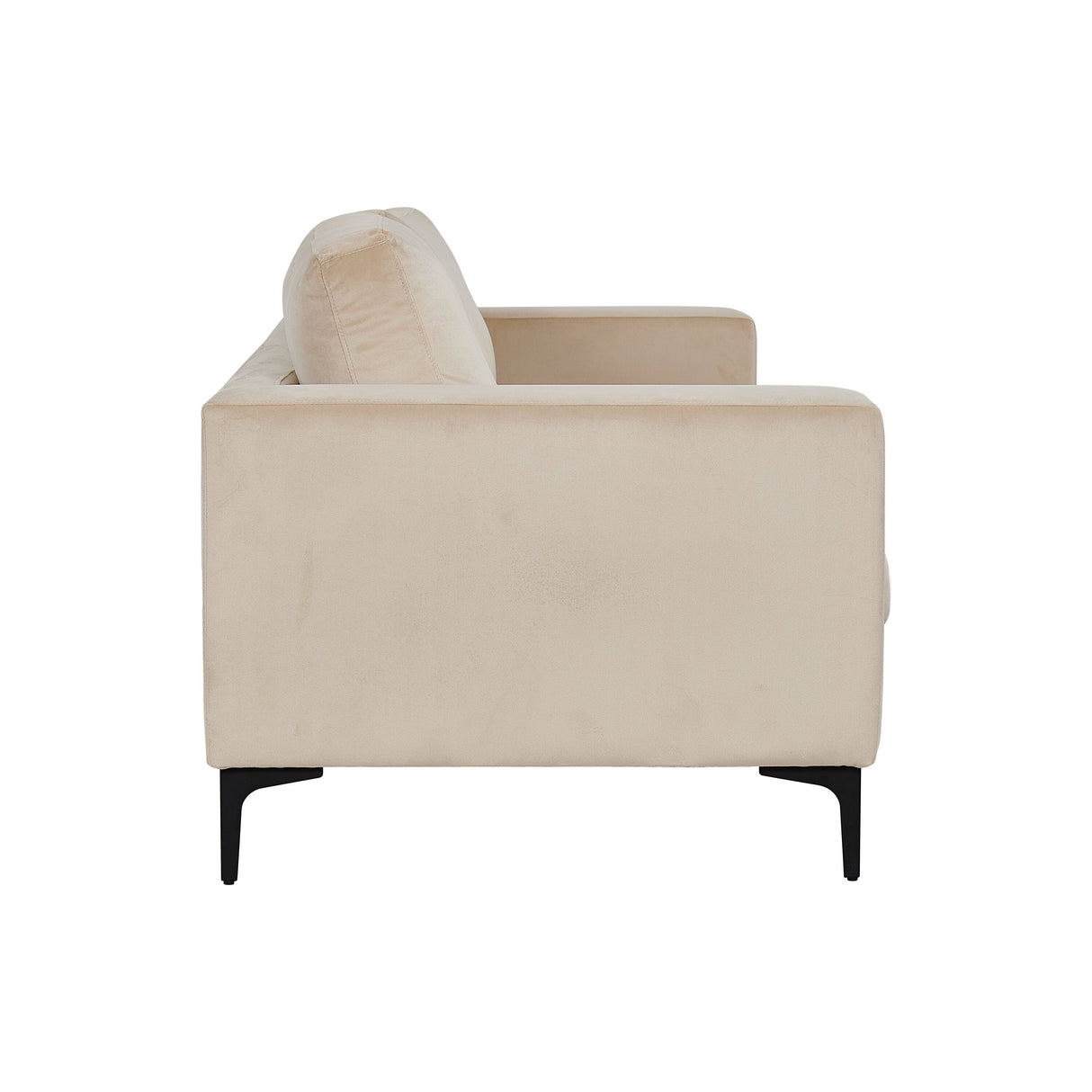 Bolero Sofa - 3-Sitzer - Beige Samt - Schwarze Beine - ZEN ZONE Furniture