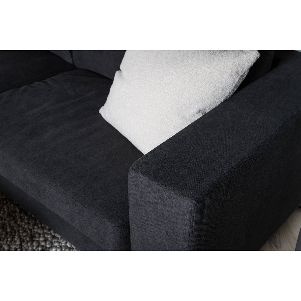 Bolero Sofa - 3-Sitzer - Schwarzer Stoff - Schwarze Beine - ZEN ZONE Furniture