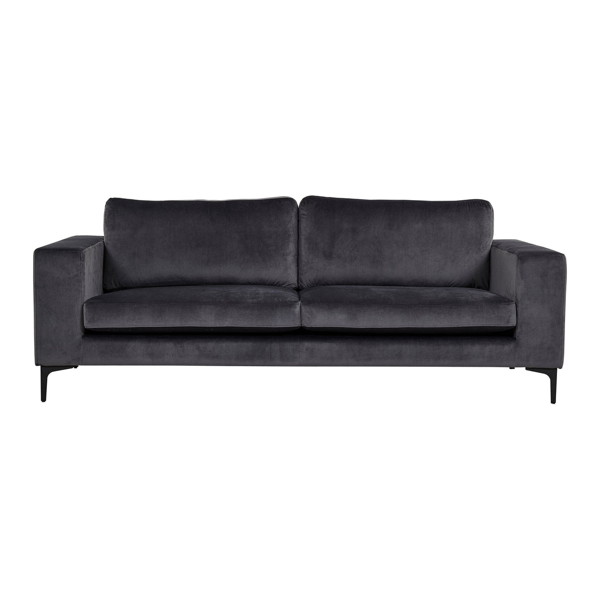 Bolero Sofa - 3-Sitzer - Dunkelgrauer Samt - Schwarze Beine - ZEN ZONE Furniture